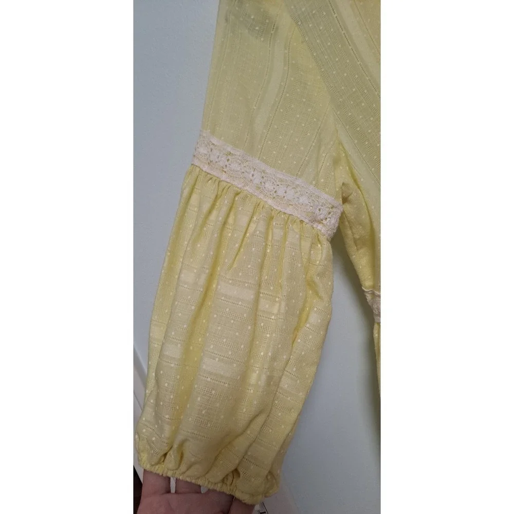 Vintage Yellow Two‎ Piece Jr's Lounge Craft Full Lenth Dress 70's Boho